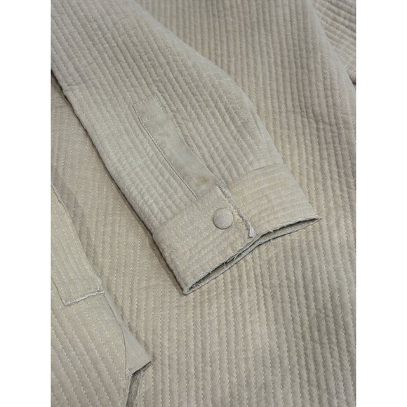 Nanushka Corduroy Button Up Shirt Jacket in Tan - Picture 7 of 8